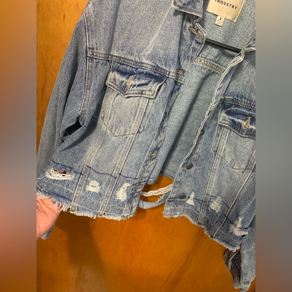 SOLD!Distressed Jean jacket - Picture 2 of 4